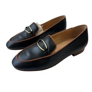 Talbots Loafers Black Leather Cassidy Hardware Classic Comfort Womens Size 7M